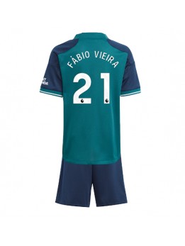 Arsenal Fabio Vieira #21 Ausweichtrikot für Kinder 2023-24 Kurzarm (+ Kurze Hosen)